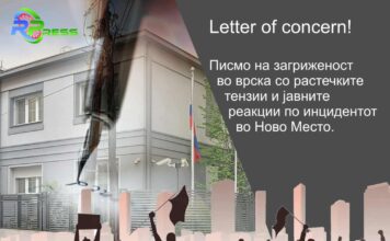 Писмо на загриженост во врска сорастечките тензии и јавните реакции по инцидентот во Ново Место